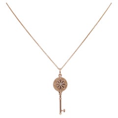Tiffany & Co. 18K Rose Gold Diamond Daisy Key Necklace