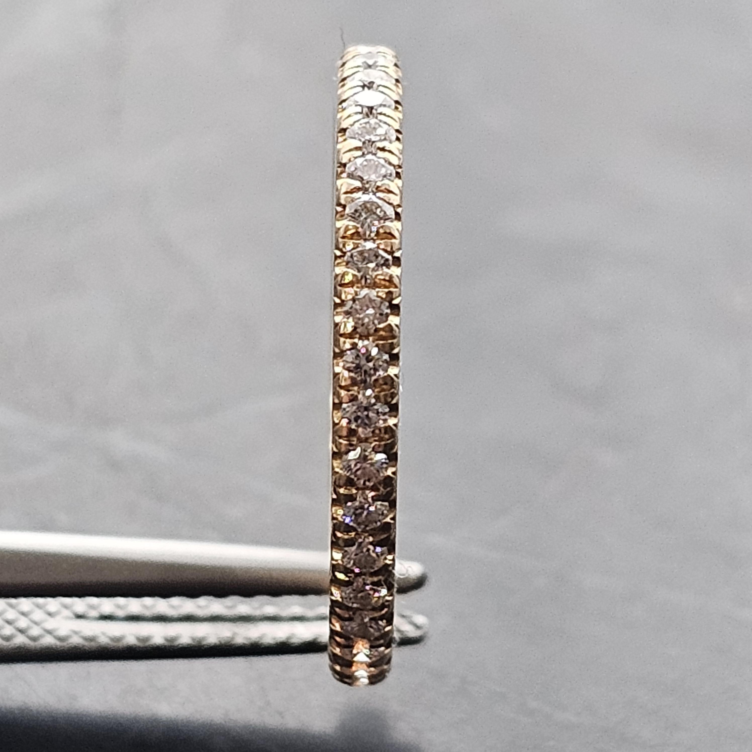 Tiffany & Co. Anello a fascia con diamanti in oro rosa 18k misura 5,5 ~.42ctw in vendita 5