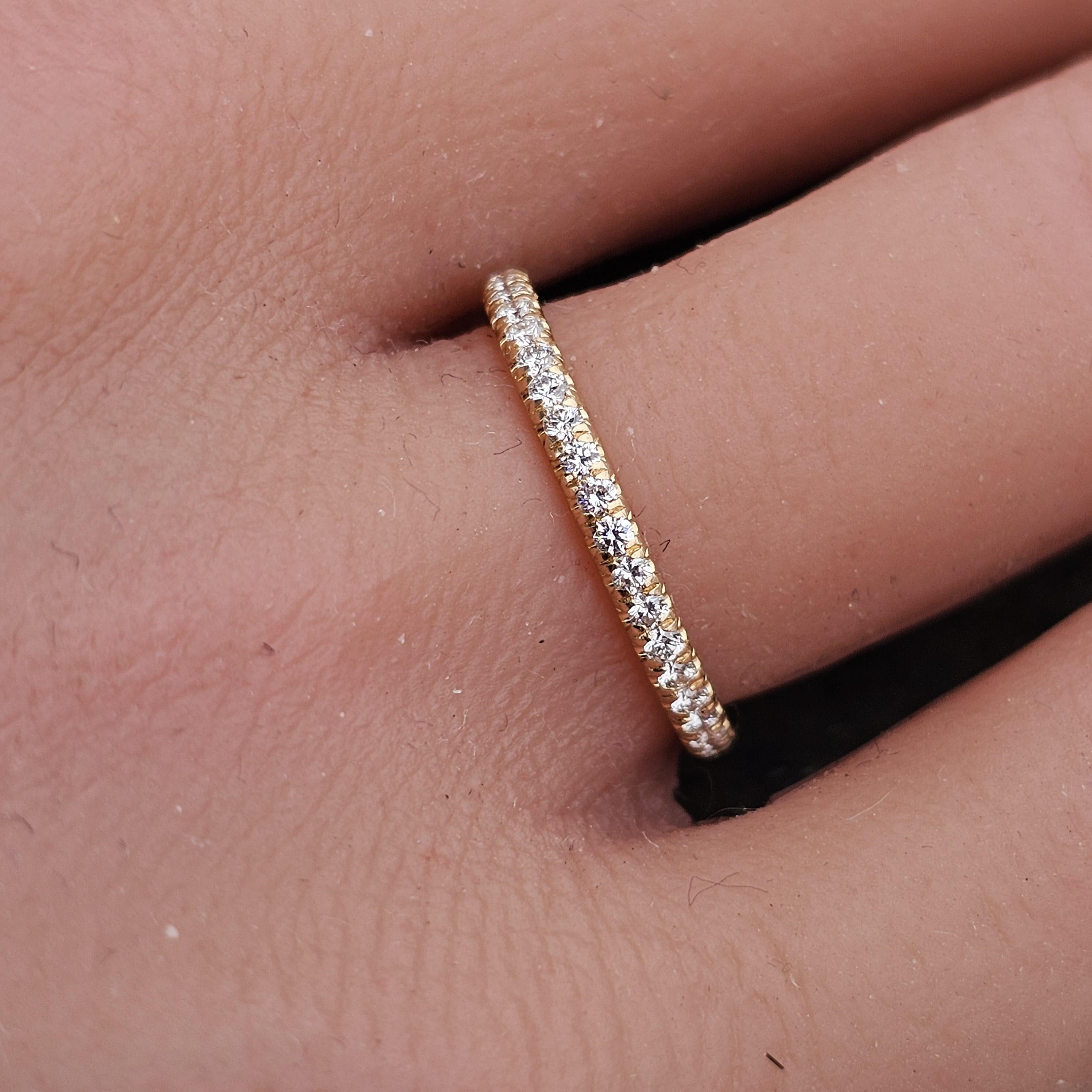 Taglio rotondo Tiffany & Co. Anello a fascia con diamanti in oro rosa 18k misura 5,5 ~.42ctw in vendita