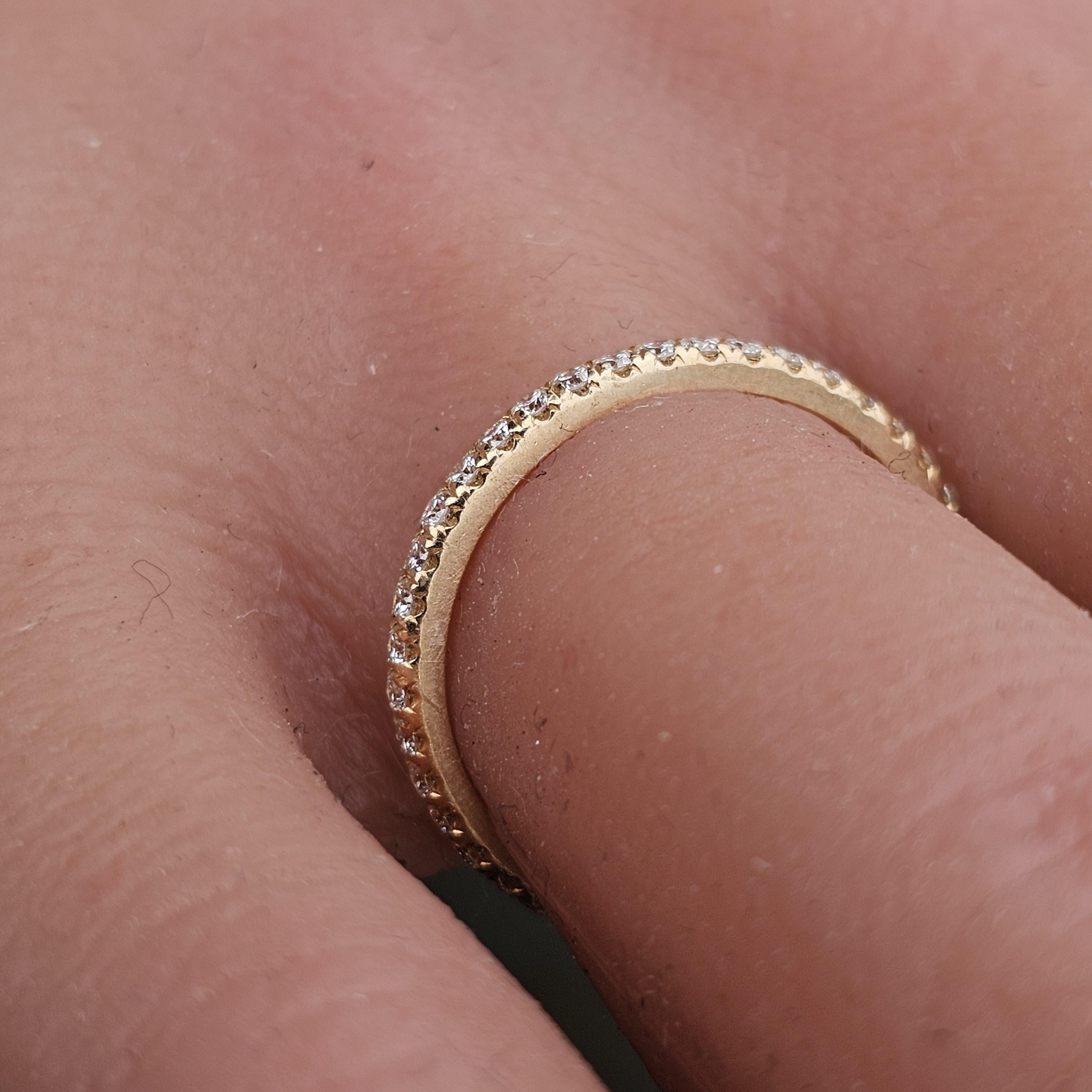 Donna Tiffany & Co. Anello a fascia con diamanti in oro rosa 18k misura 5,5 ~.42ctw in vendita