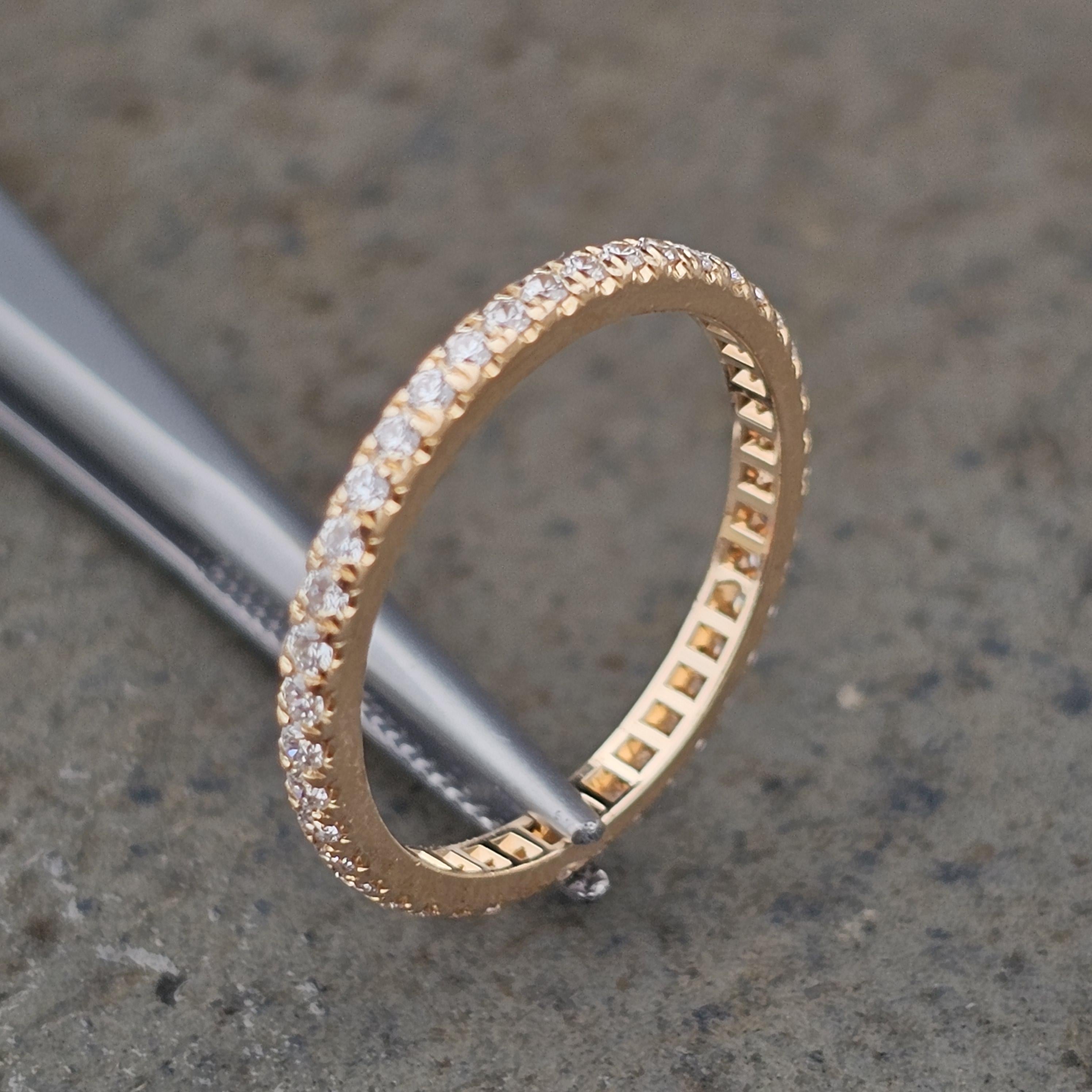 Tiffany & Co. Anello a fascia con diamanti in oro rosa 18k misura 5,5 ~.42ctw in vendita 2