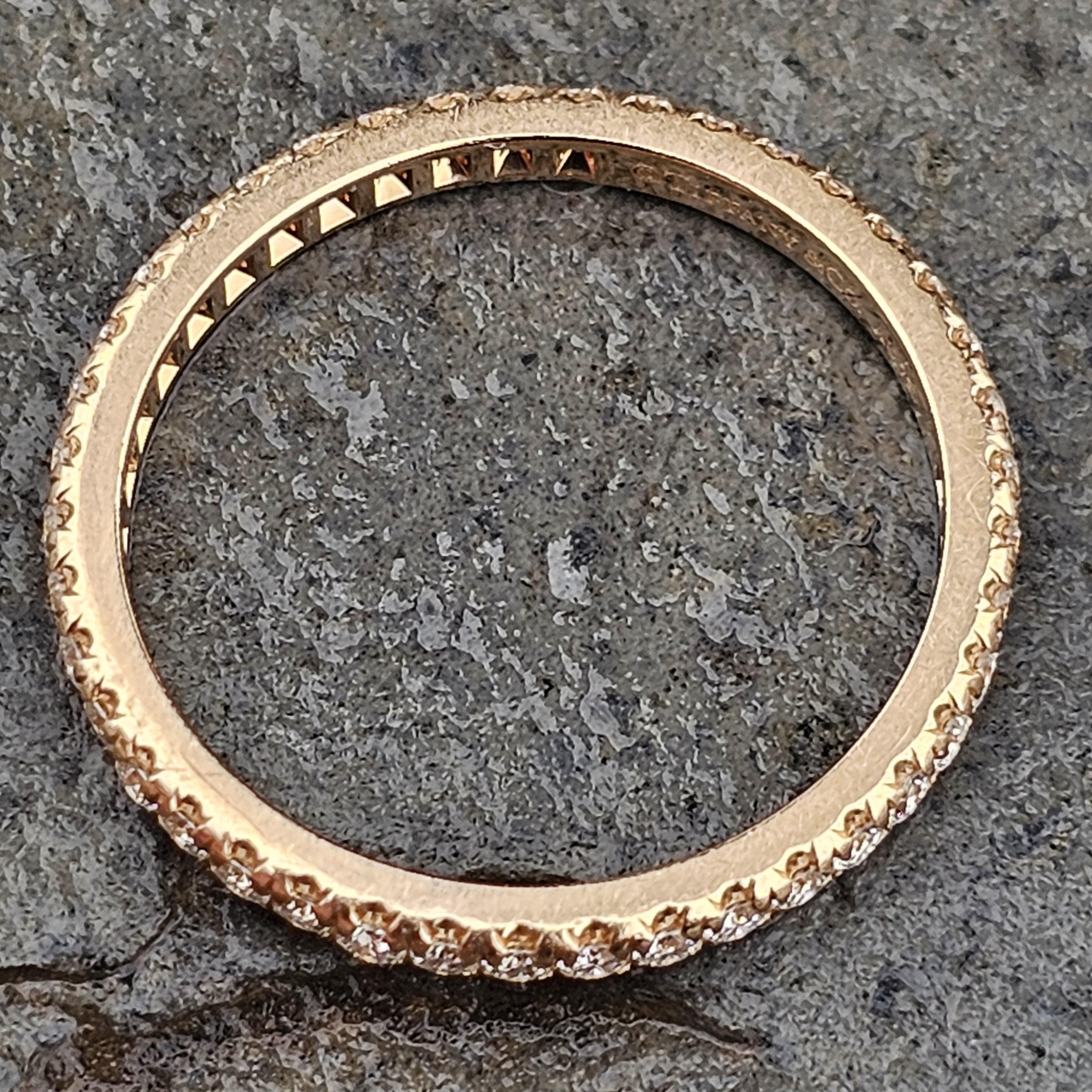 Tiffany & Co. Anello a fascia con diamanti in oro rosa 18k misura 5,5 ~.42ctw in vendita 3