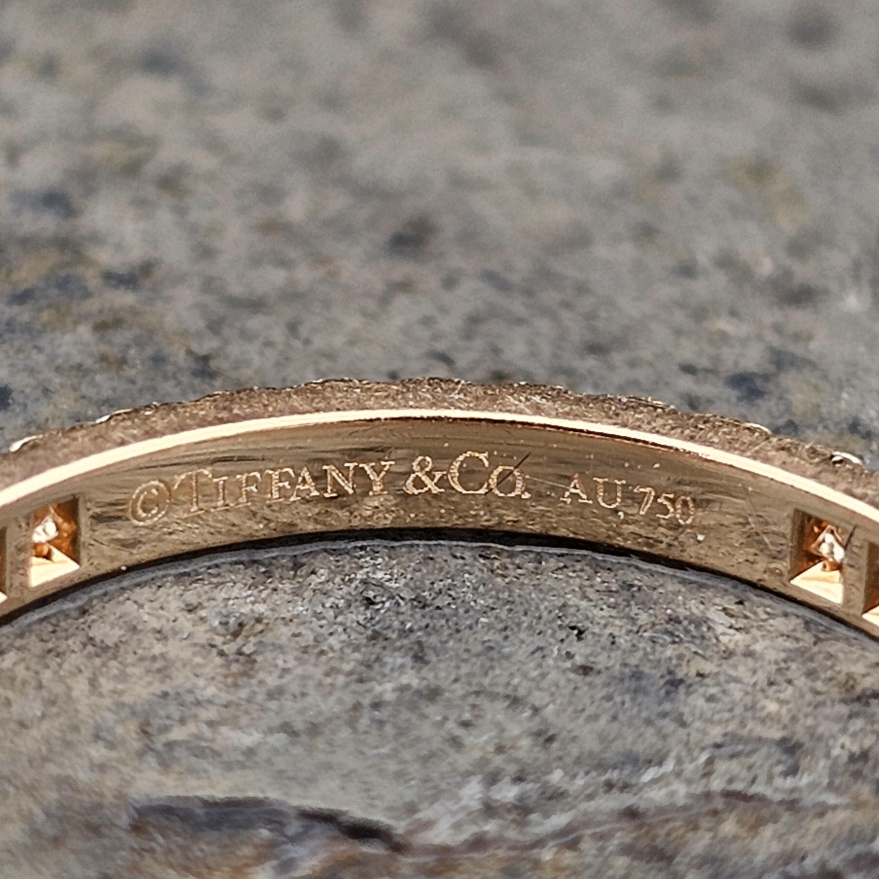 Tiffany & Co. Anello a fascia con diamanti in oro rosa 18k misura 5,5 ~.42ctw in vendita 4