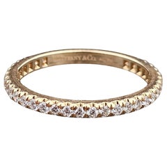 Tiffany & Co. Bague d'éternité en or rose 18k diamant taille 5.5 ~.42ctw