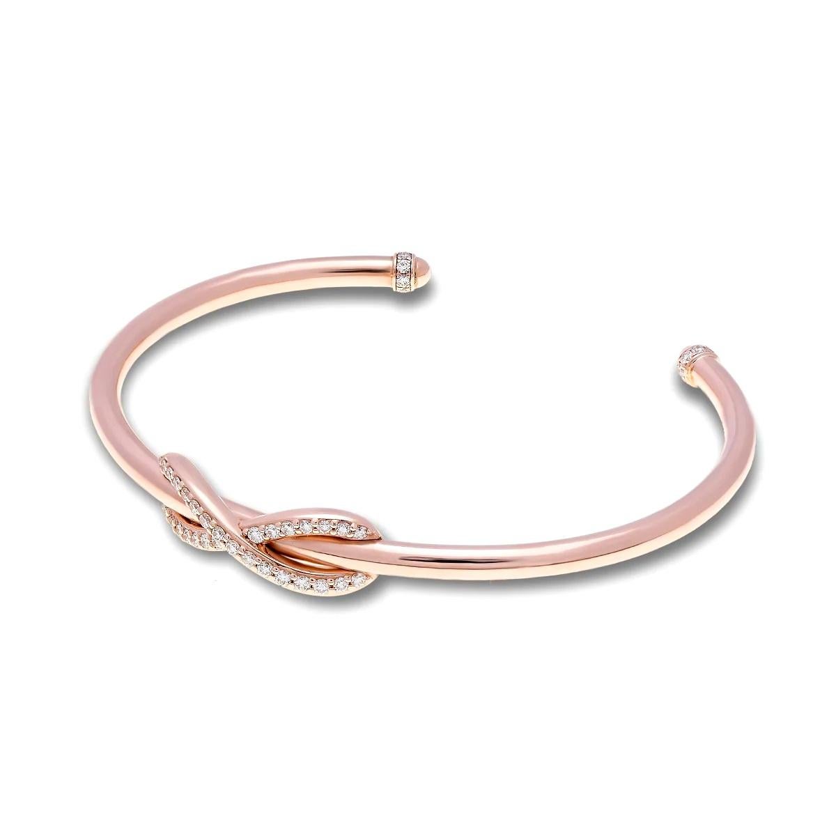 TIFFANY & Co. 18K Rose Gold Diamond Infinity Cuff Armreif Armband (Rundschliff) im Angebot