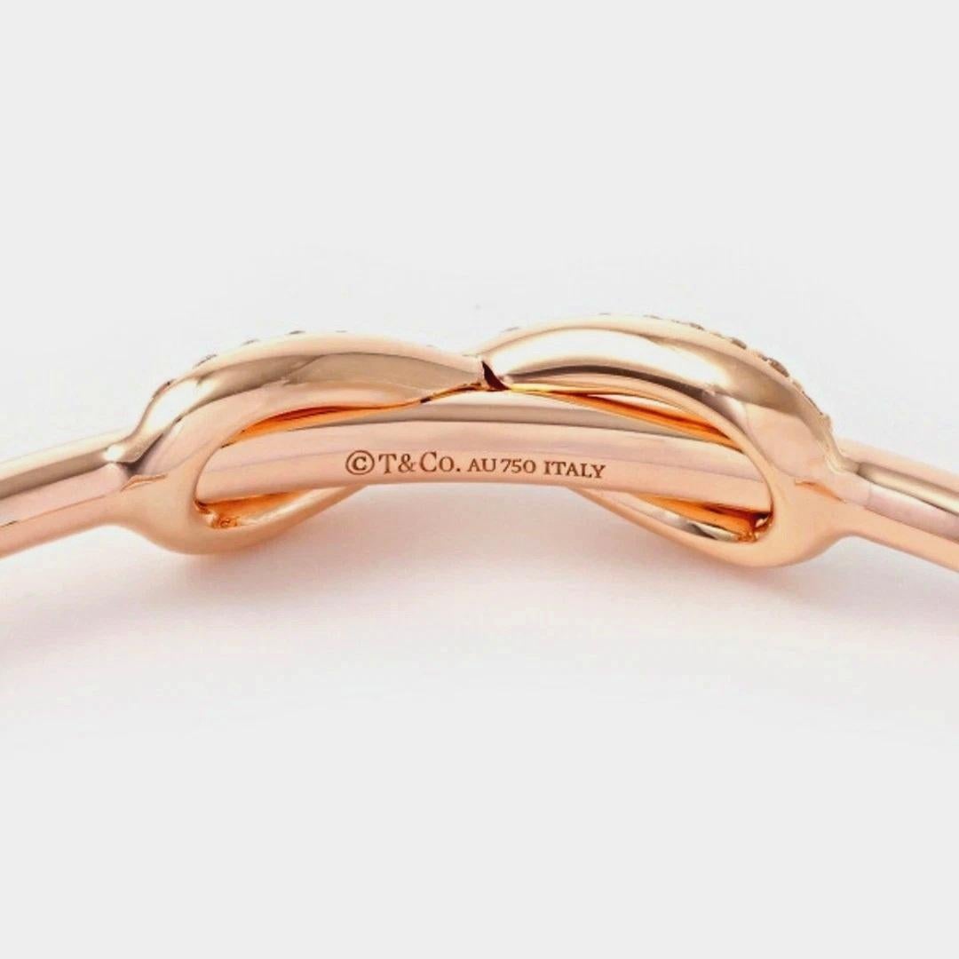 TIFFANY & Co. 18K Rose Gold Diamond Infinity Cuff Armreif Armband Damen im Angebot