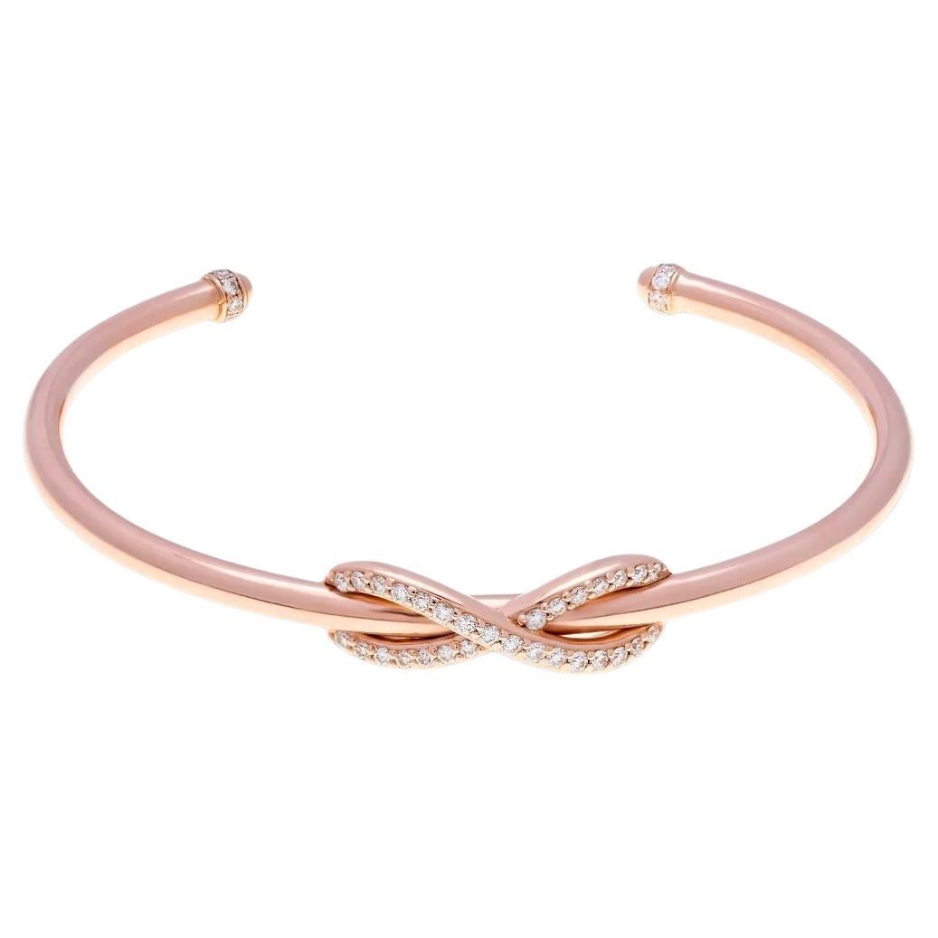 TIFFANY & Co. 18K Rose Gold Diamond Infinity Cuff Armreif Armband im Angebot