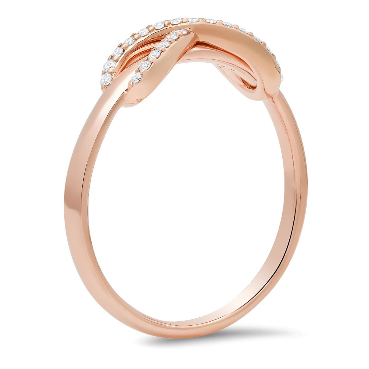 TIFFANY & Co. 18K Rose Gold Diamond Infinity Ring 9.5 In Excellent Condition For Sale In Los Angeles, CA
