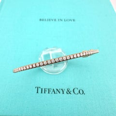 Tiffany & Co 18k Rose Gold Diamond Metro Hinged Bangle Bracelet