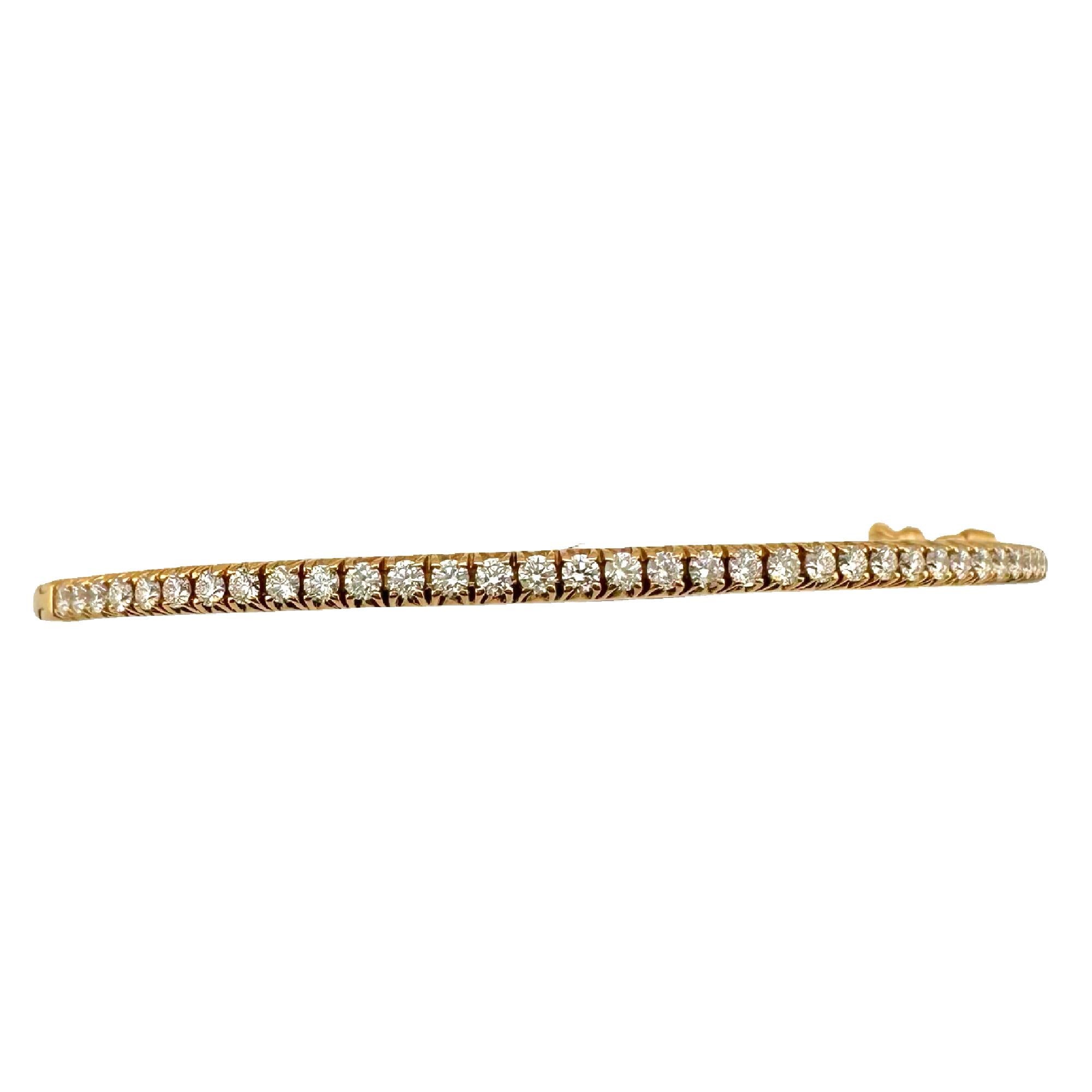 Women's or Men's Tiffany & Co 18k Rose Gold Diamond Metro Hinged Bangle Bracelet For Sale
