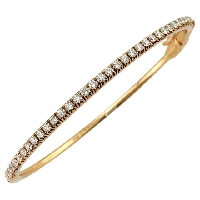 TIFFANY and Co. Etoile 18K Gold Diamond Bangle Bracelet For Sale at 1stDibs