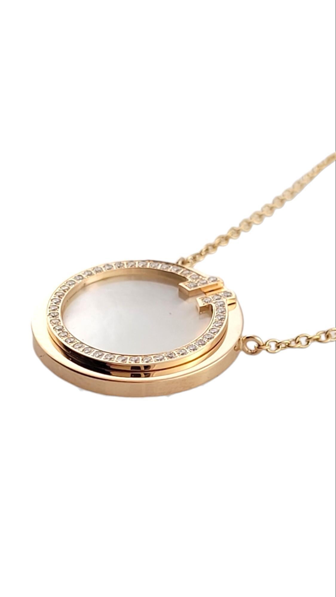 Brilliant Cut Tiffany & Co. 18K Rose Gold Diamond Mother of Pearl Necklace #17042 For Sale