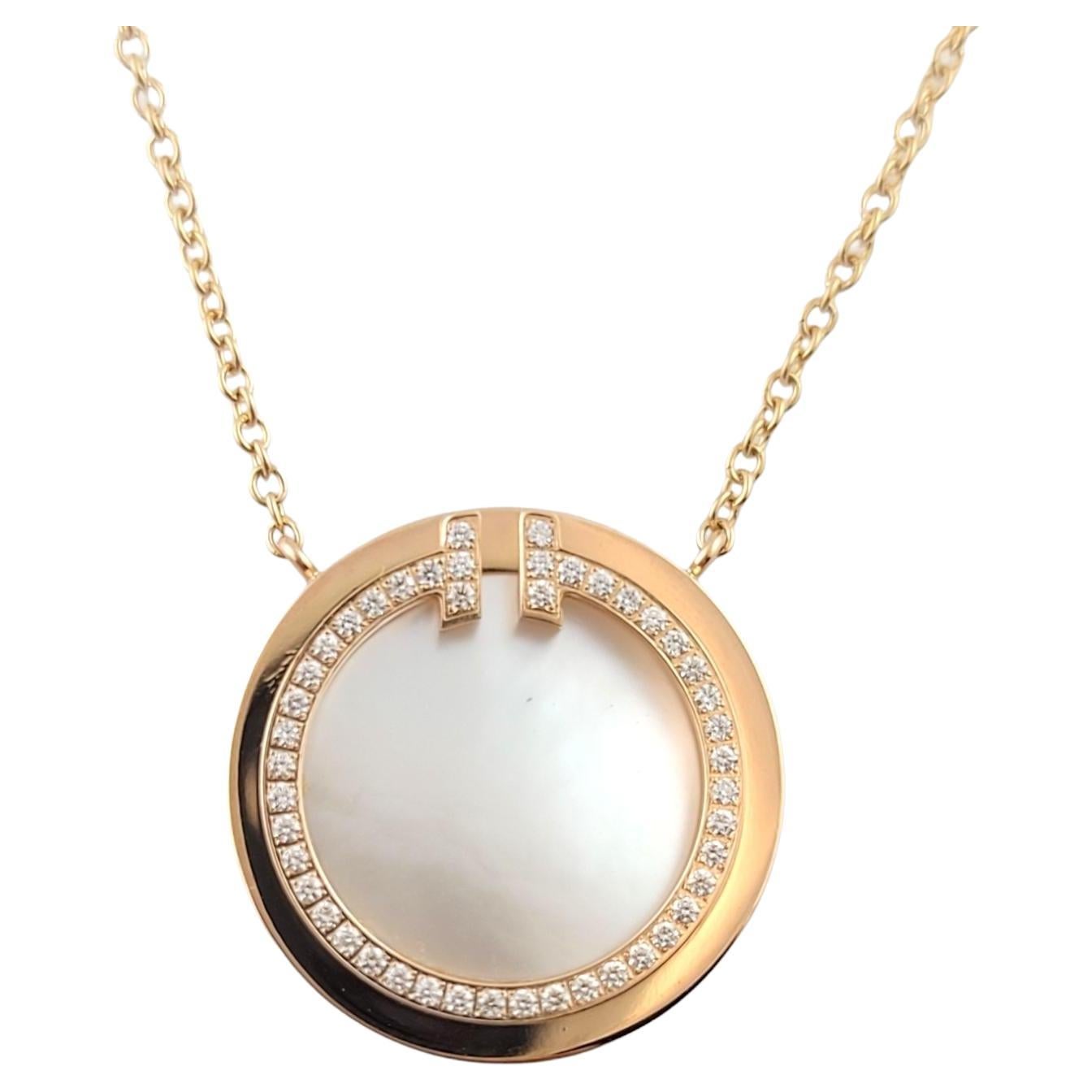 Tiffany & Co. 18K Rose Gold Diamond Mother of Pearl Necklace #17042