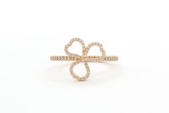 Tiffany & Co. 18k Rose Gold & Diamond Open Paper Flower Ring Size 6