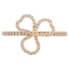 Tiffany & Co. 18k Roségold & Diamant Offener Papier-Blumenring Größe 6