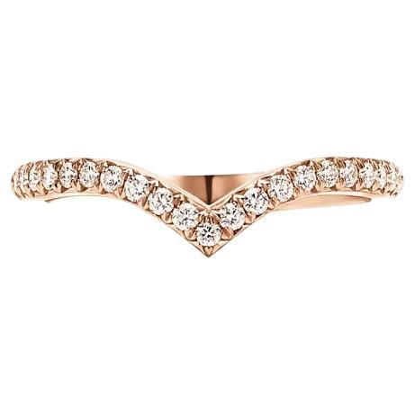 TIFFANY & Co. 18K Rose Gold Diamond Soleste V Ring 6.5 For Sale