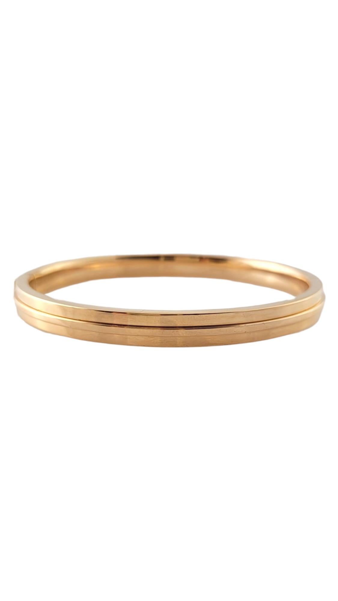 Brilliant Cut Tiffany & Co 18K Rose Gold Diamond T Hinged Bangle Bracelet #17787