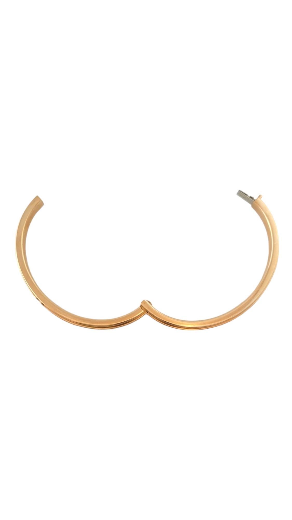 Women's Tiffany & Co 18K Rose Gold Diamond T Hinged Bangle Bracelet #17787