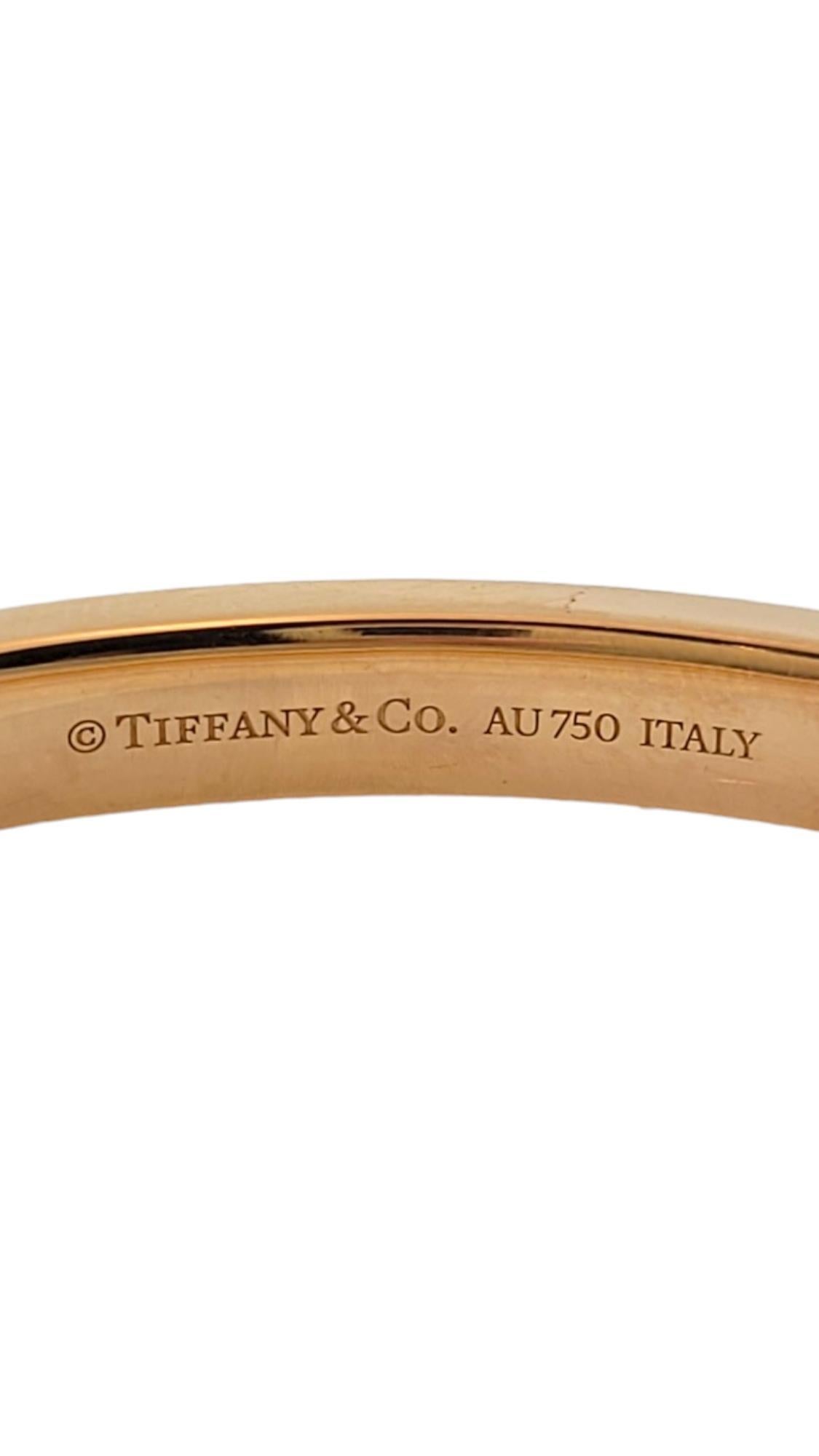 Tiffany & Co 18K Rose Gold Diamond T Hinged Bangle Bracelet #17787 1