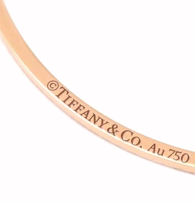 TIFFANY & Co. 18K Rose Gold Diamond T Smile Pendant Necklace For Sale 1