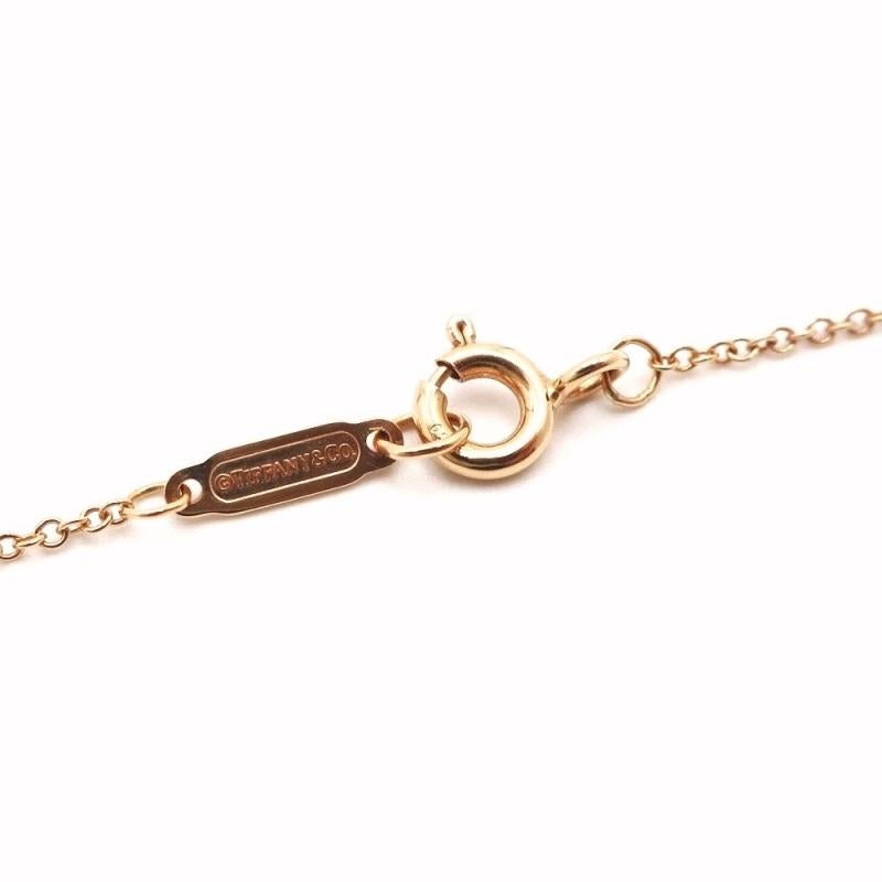 TIFFANY & Co. 18K Rose Gold Diamond T Smile Pendant Necklace For Sale 3