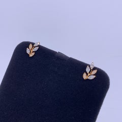 Tiffany & Co. 18K Rose Gold Diamond Victoria Vine Stud Earrings