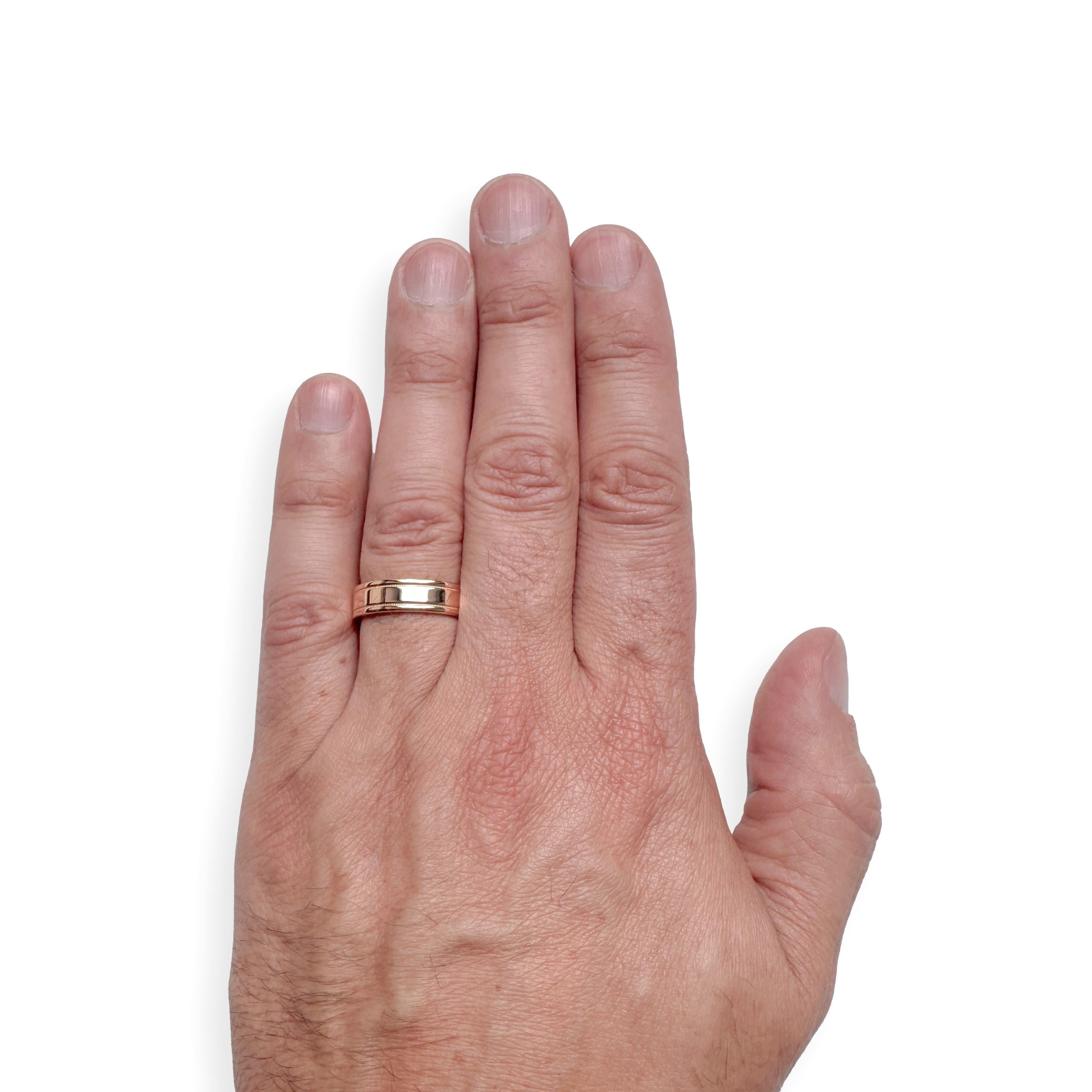 Tiffany & Co. 18K Rose Gold Double Milgrain Men's Wedding Band Ring Size 10 1