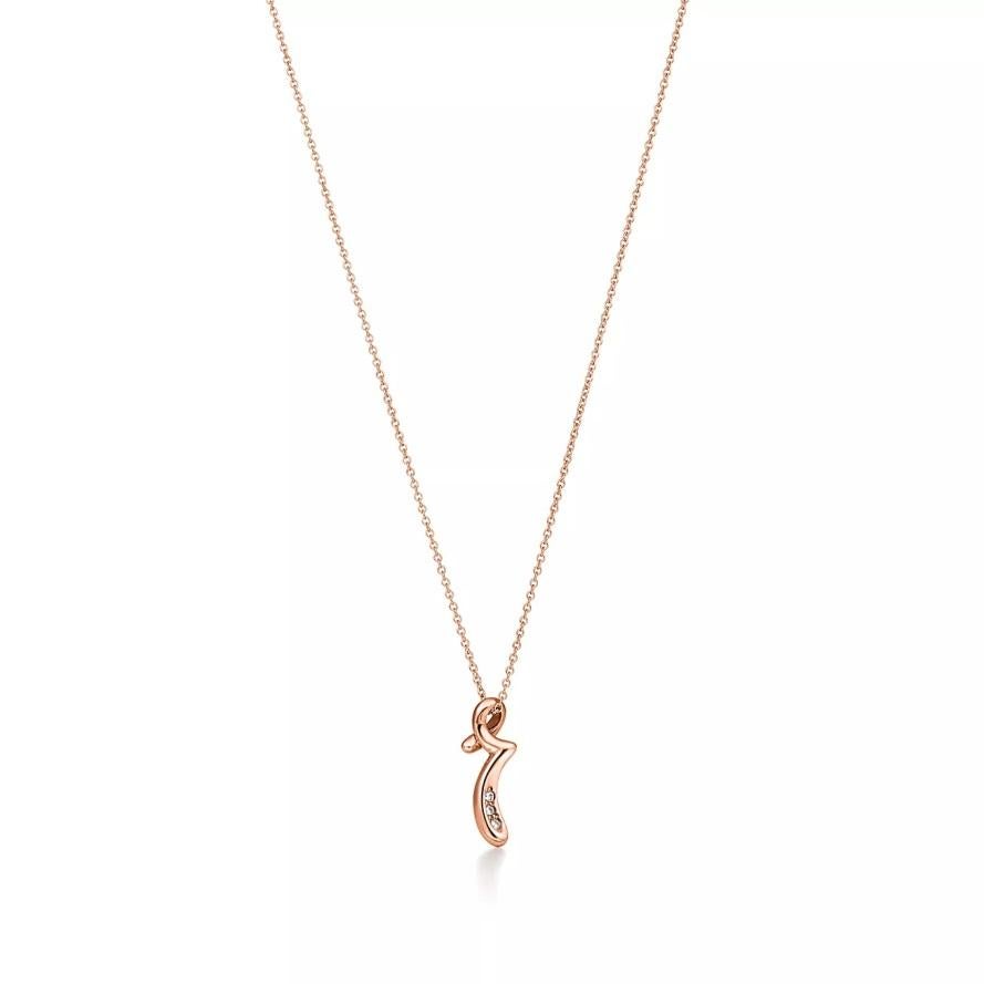 tiffany & co. gold initial pendant