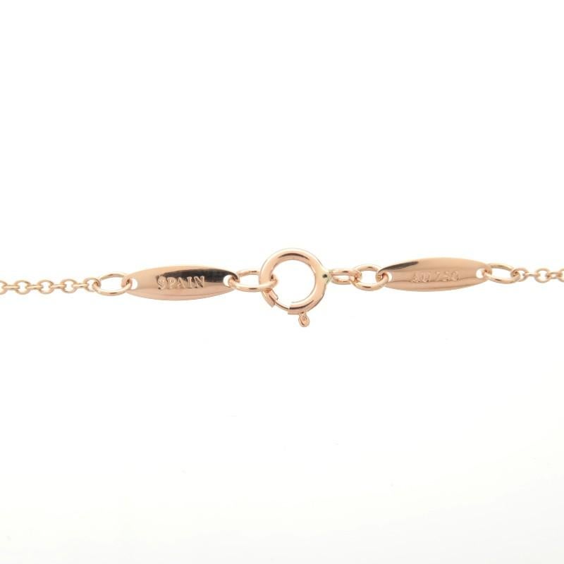 Round Cut TIFFANY & Co. Elsa Peretti 18K Rose Gold Diamond Letter R Pendant Necklace For Sale