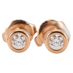 Tiffany & Co. 18K Rose Gold Elsa Peretti Diamonds by the Yard Stud Earrings