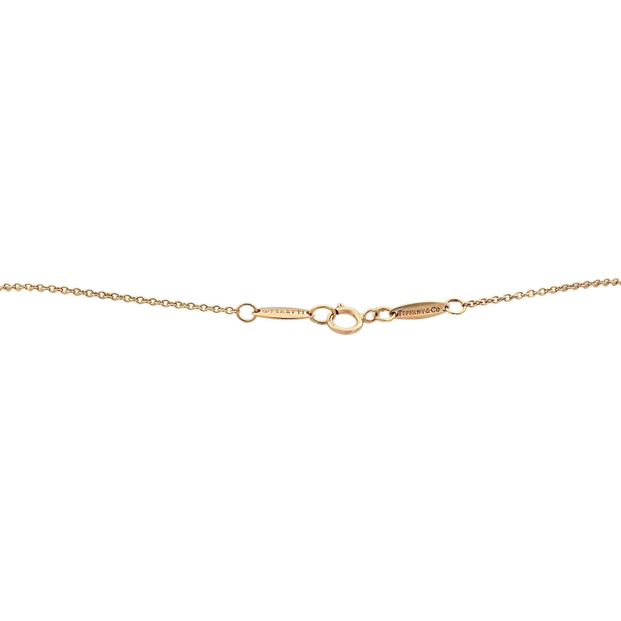 Modern Tiffany & Co 18K Rose Gold Elsa Peretti Open Heart Pendant 0.02cttw