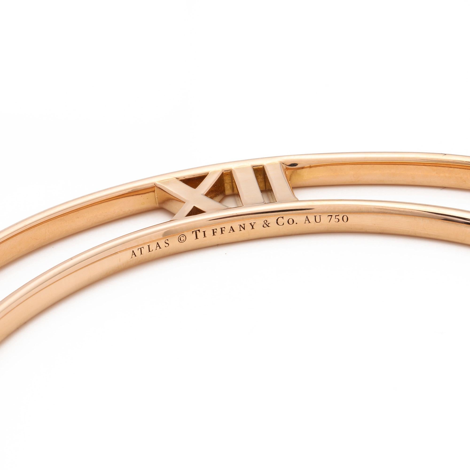 Contemporary Tiffany & Co. 18 Karat Rose Gold Flat Atlas Bangle