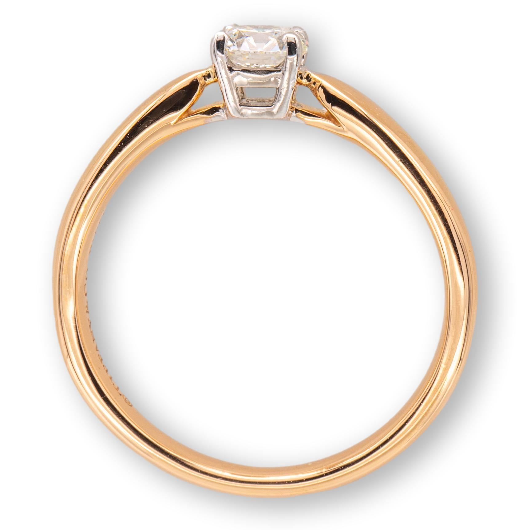 Tiffany & Co. 18K Rose Gold Harmony Diamond Engagement Ring 0.31ct Round  IVS1