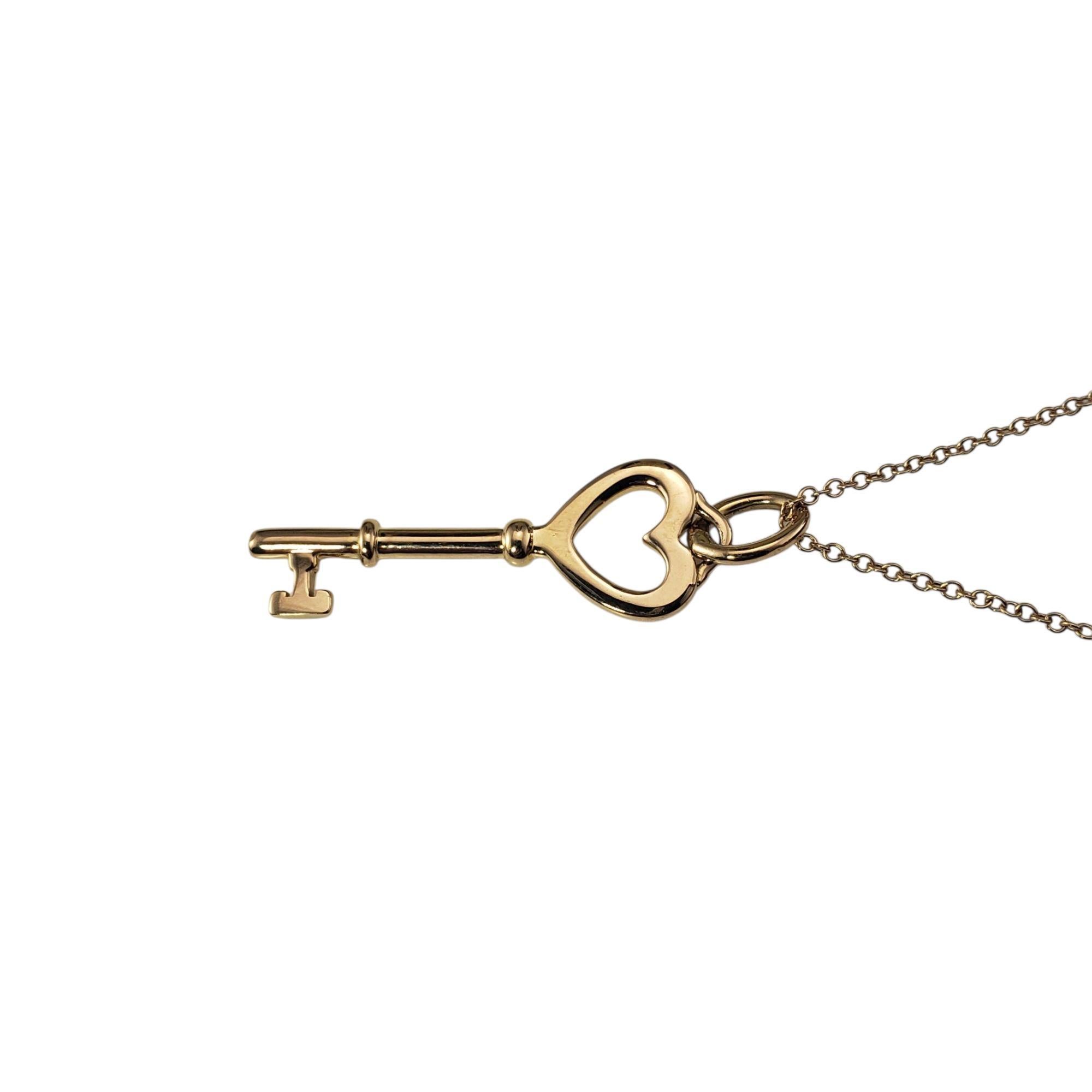 Tiffany & Co. 18K Rose Gold Heart Key Pendant Necklace #21963 In Good Condition For Sale In Washington Depot, CT