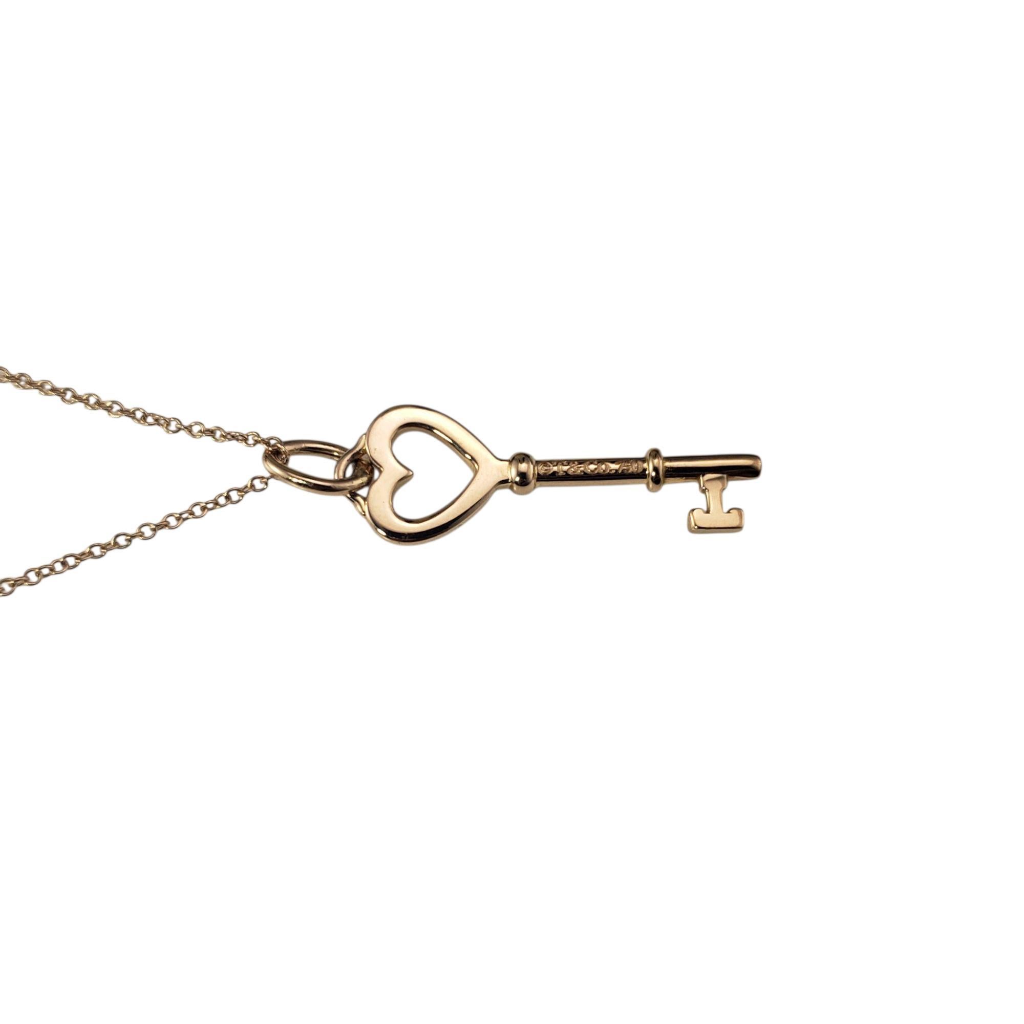 Women's Tiffany & Co. 18K Rose Gold Heart Key Pendant Necklace #21963 For Sale