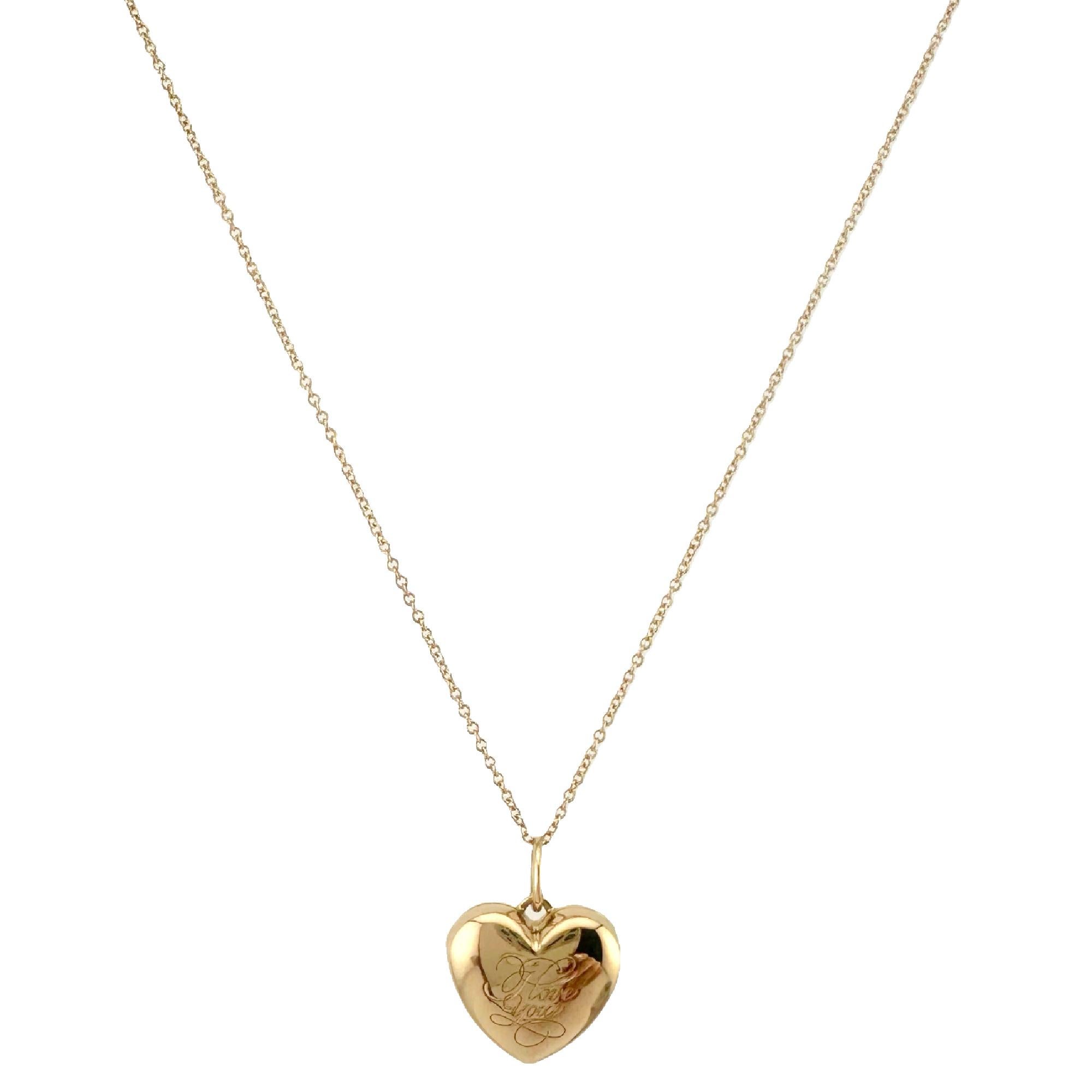Tiffany & Co 18 Karat Roségold Herz-Medaillon-Anhänger-Halskette mit Anhänger 2