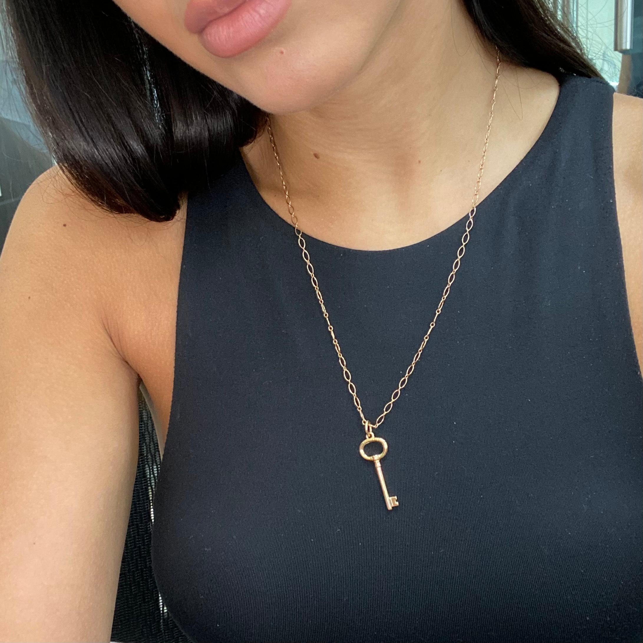 rose gold key necklace