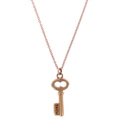 Tiffany & Co. 18 Karat Rose Gold Key Pendant Necklace
