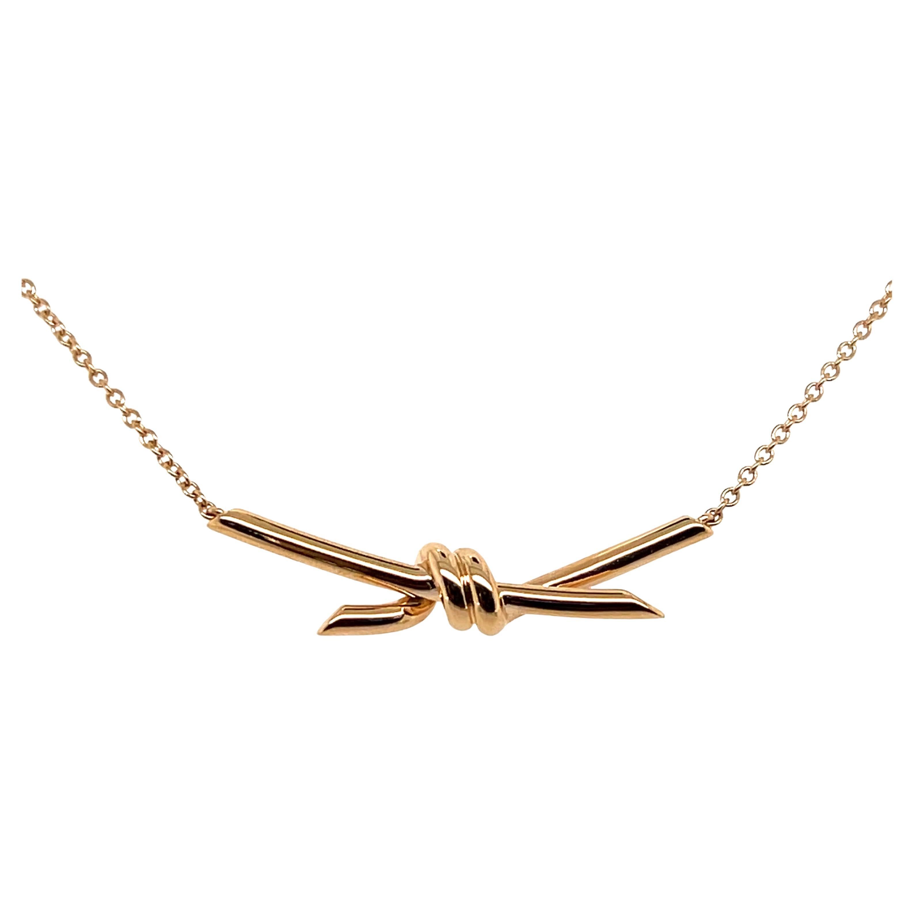 Tiffany & Co. 18k Rose Gold Knot Necklace