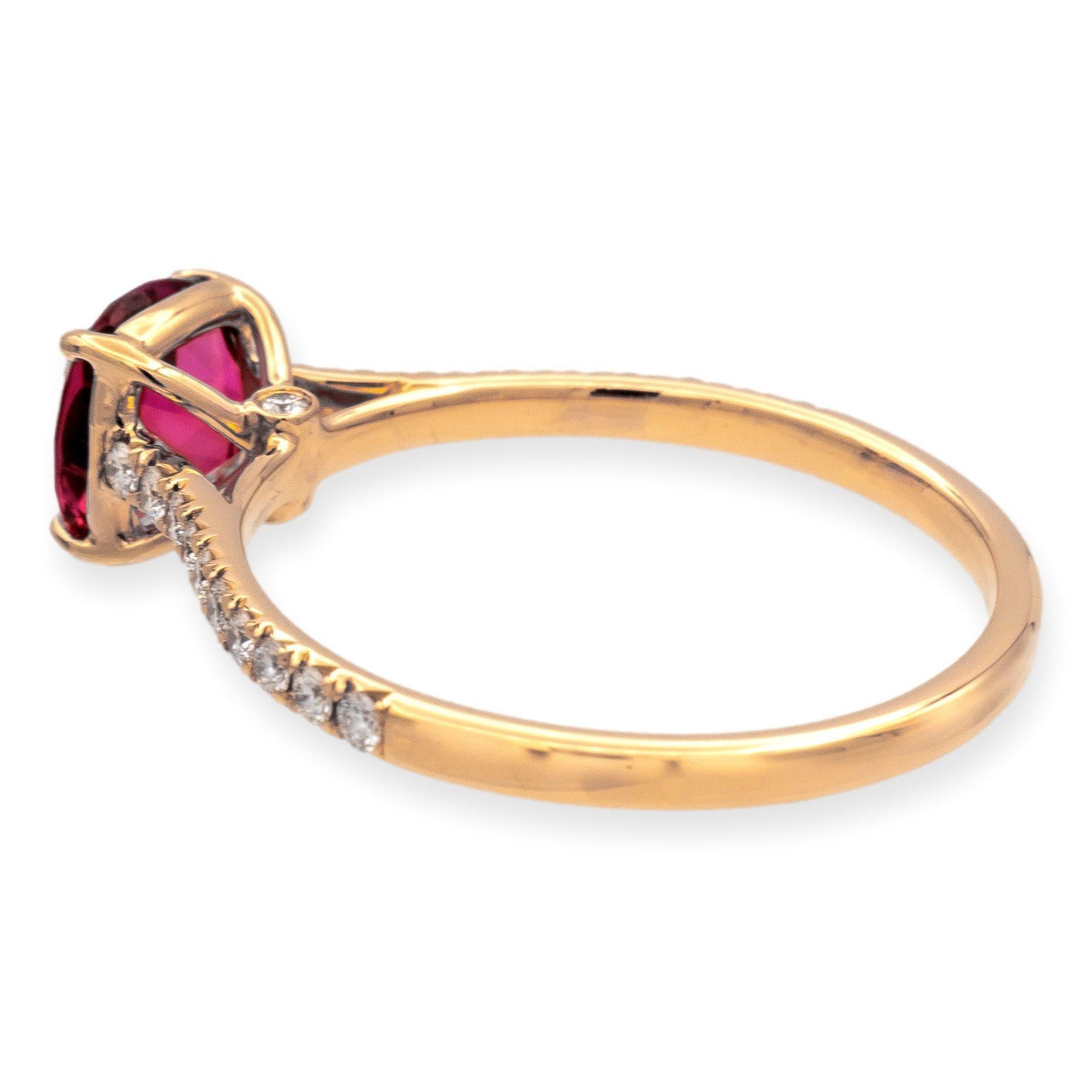 Women's Tiffany & Co. 18K Rose Gold Legacy Pink Tourmaline and Diamond Ring