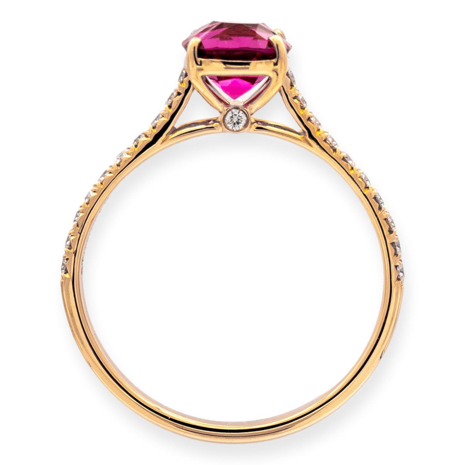 Tiffany & Co. 18K Rose Gold Legacy Pink Tourmaline and Diamond Ring 1