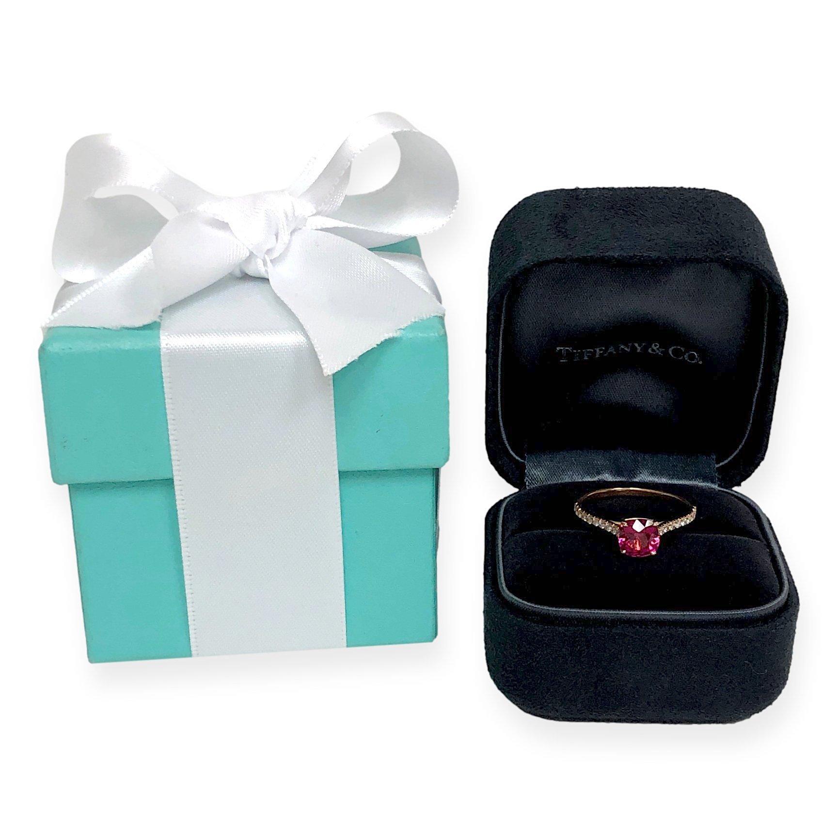 Tiffany & Co. 18K Rose Gold Legacy Pink Tourmaline and Diamond Ring 3