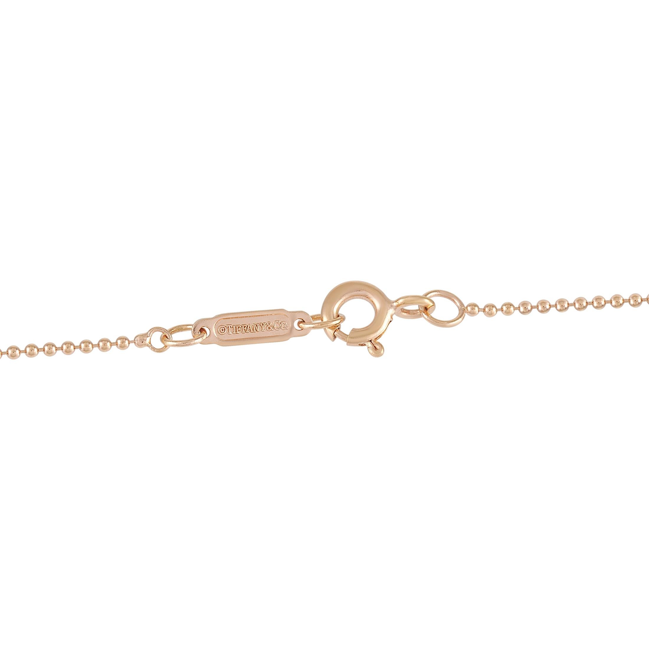 Tiffany & Co. 18K Rose Gold Lock and Key Heart Pendant Necklace In Excellent Condition In Southampton, PA