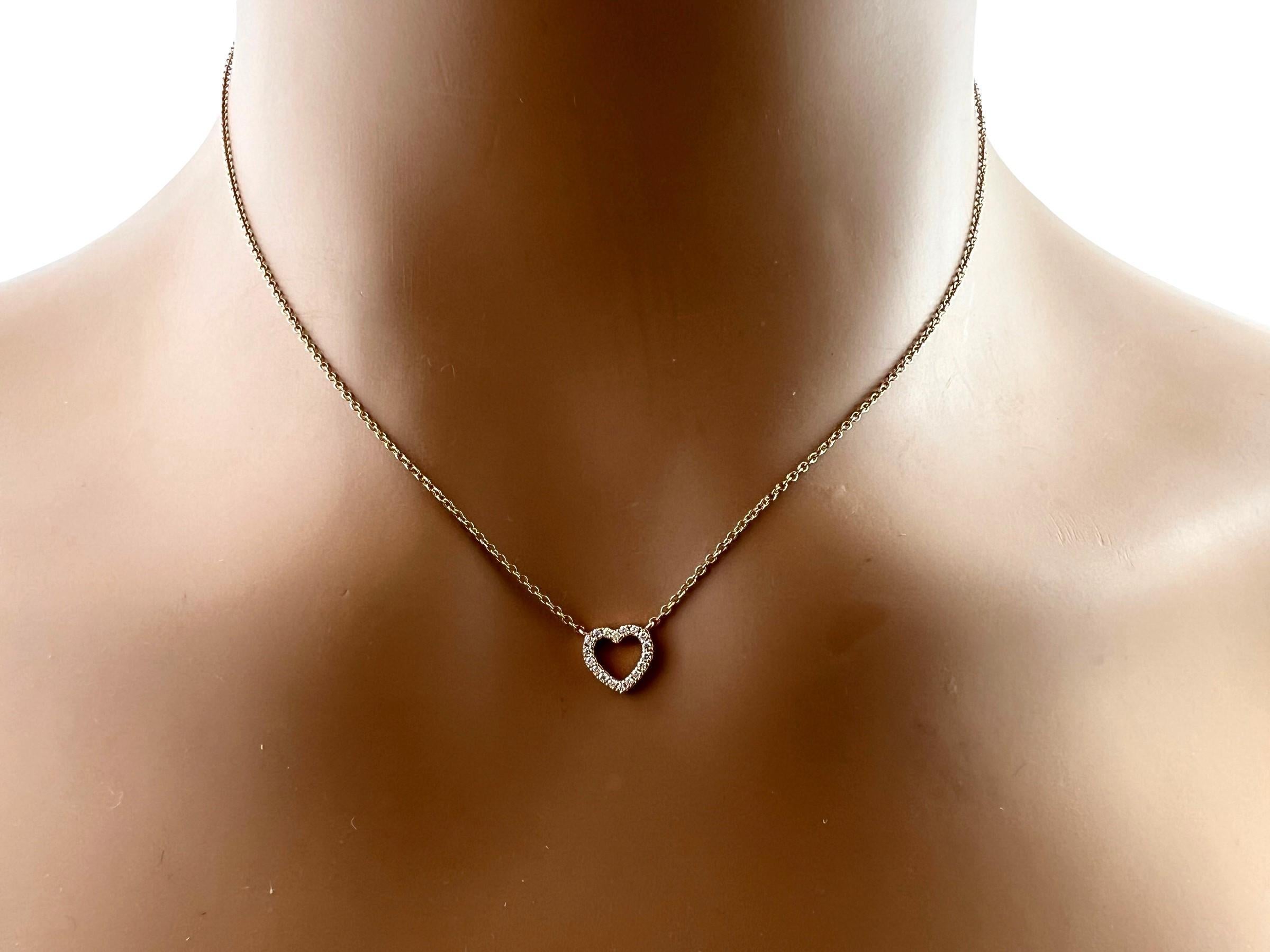Tiffany & Co. 18K Rose Gold Mini Metro Diamond Heart Necklace #15748 2