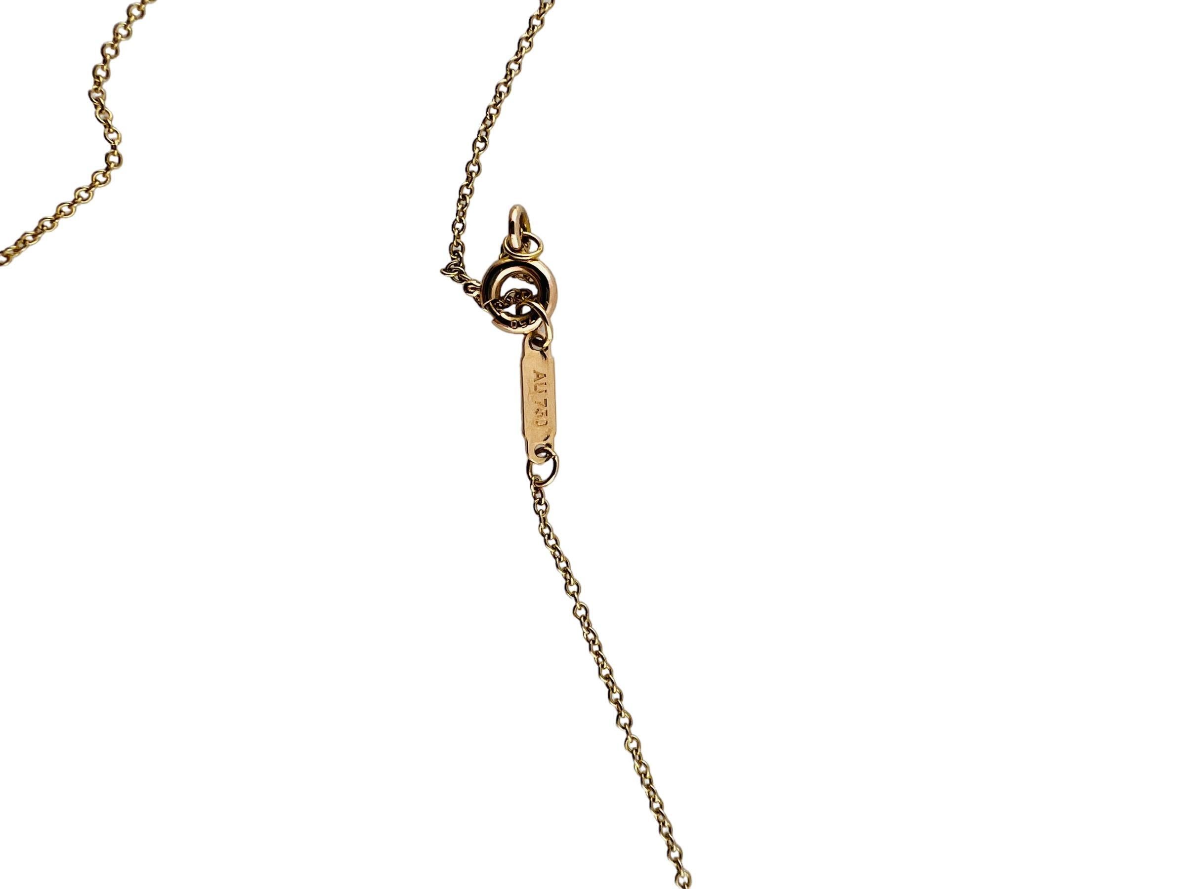 Tiffany & Co. 18K Rose Gold Mini Metro Diamond Heart Necklace #15748 In Good Condition In Washington Depot, CT