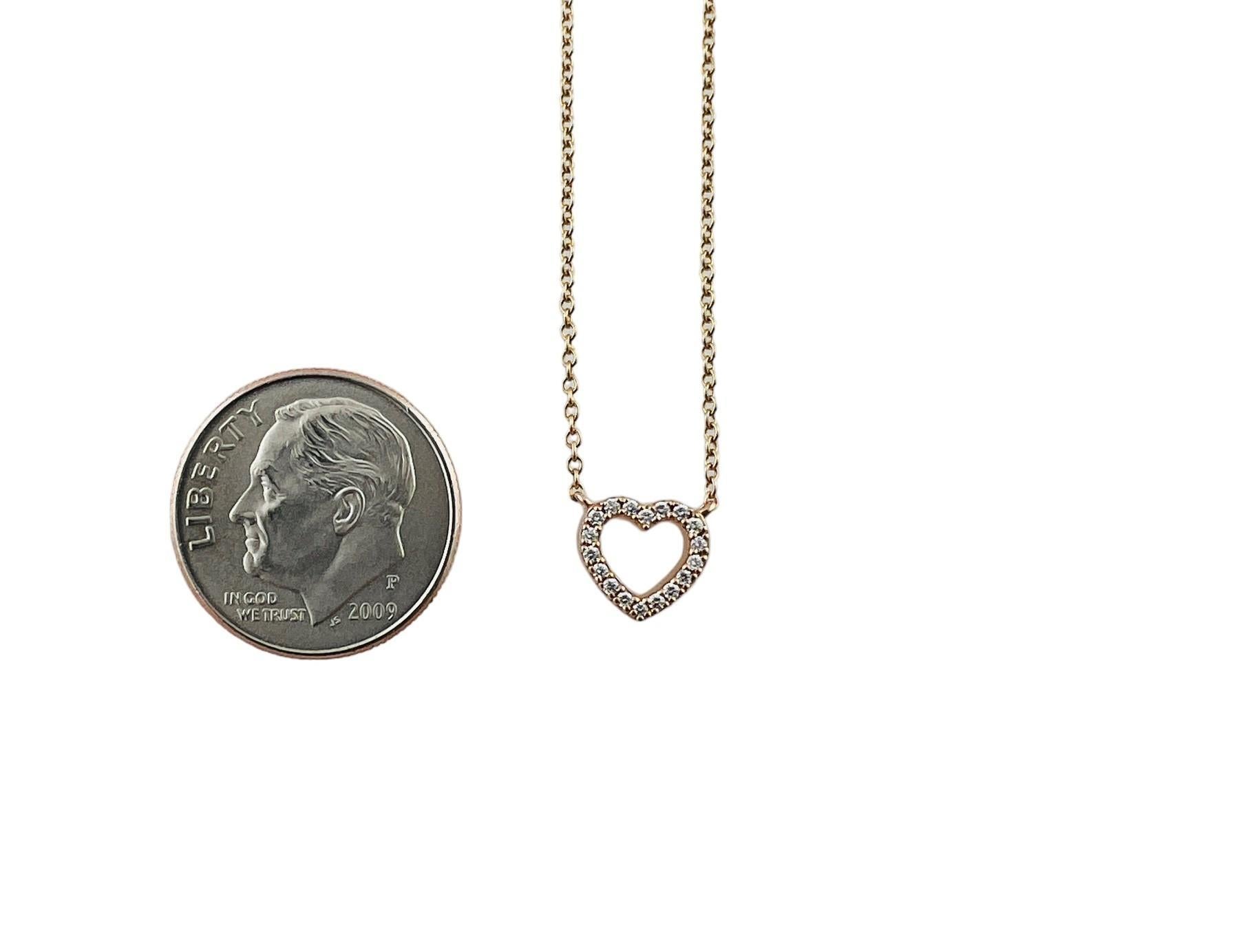Women's Tiffany & Co. 18K Rose Gold Mini Metro Diamond Heart Necklace #15748