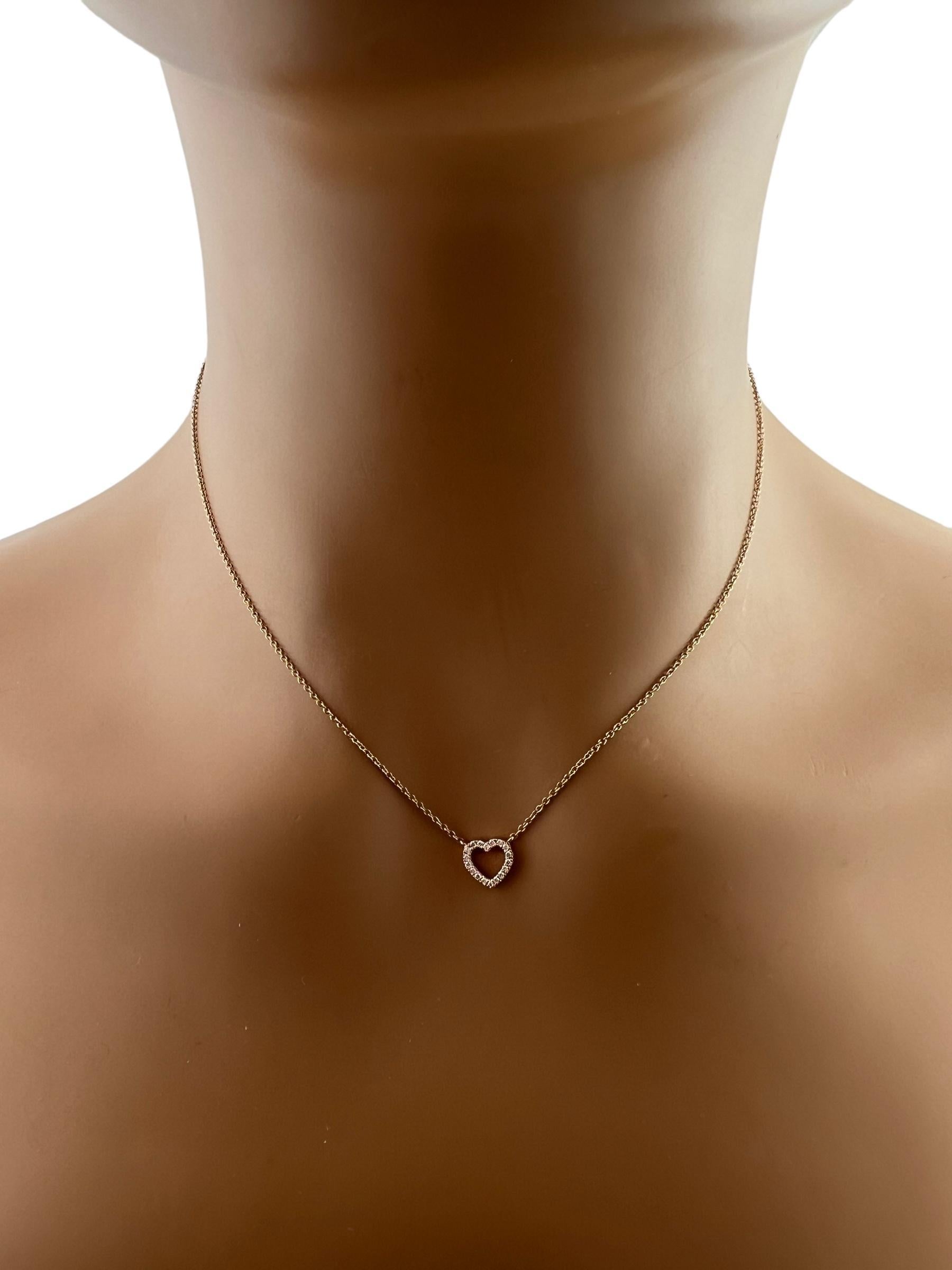 Tiffany & Co. 18K Rose Gold Mini Metro Diamond Heart Necklace #15748 1