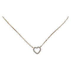 Tiffany & Co. 18K Rose Gold Mini Metro Diamond Heart Necklace #15748
