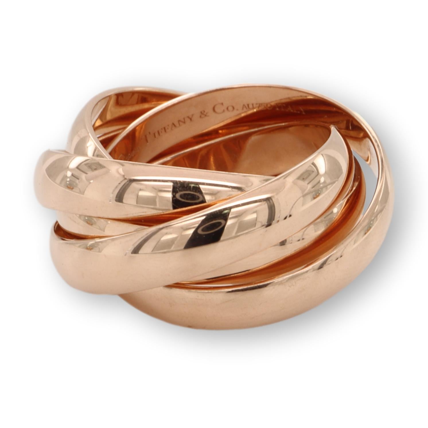 Moderne Tiffany & Co. Bague Paloma Picasso Melody à cinq anneaux en or rose 18 carats, taille 5
