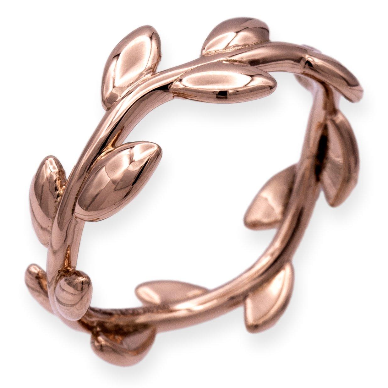 Tiffany & Co. 18k Rose Gold Paloma Picasso Olive Leaf Band Ring Narrow In Excellent Condition In New York, NY